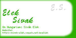 elek sivak business card
